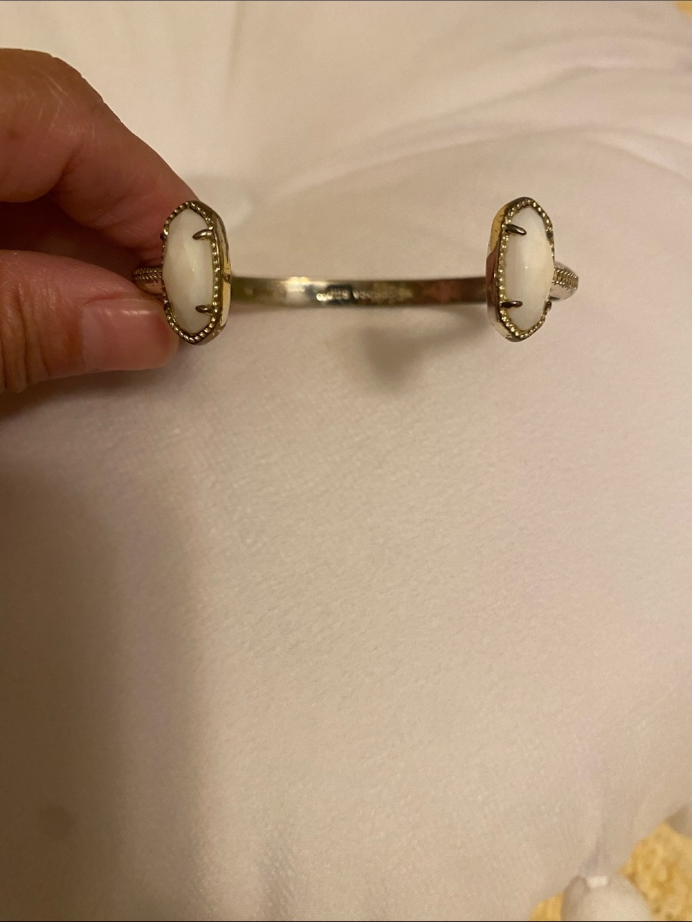 Kendra Scott 
Gold-Tone Open Cuff Bracelet with White Stone Accents
Used